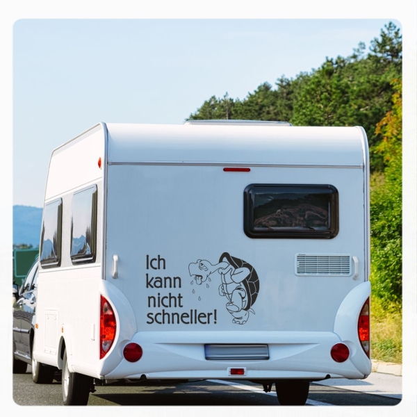 Wohnmobil Aufkleber Schildkröte Turtle Ich kann nicht schneller Caravan WoMo110