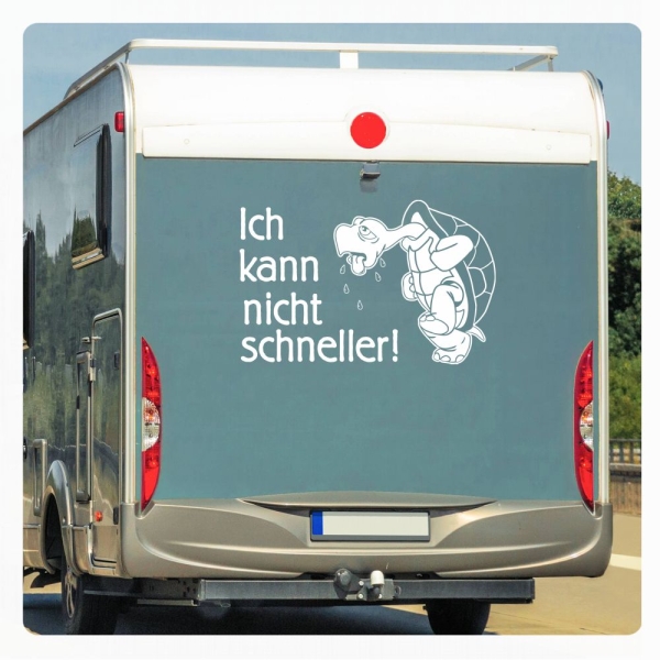 Wohnmobil Aufkleber Schildkröte Turtle Ich kann nicht schneller Caravan WoMo110