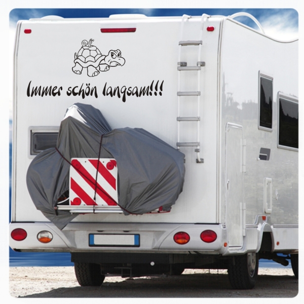 Wohnmobil Aufkleber Immer schön langsam Turtle Wohnwagen Sticker WoMo Caravan WoMo012