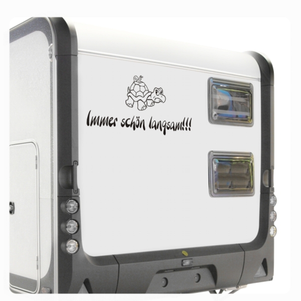 Wohnmobil Aufkleber Immer schön langsam Turtle Wohnwagen Sticker WoMo Caravan WoMo012