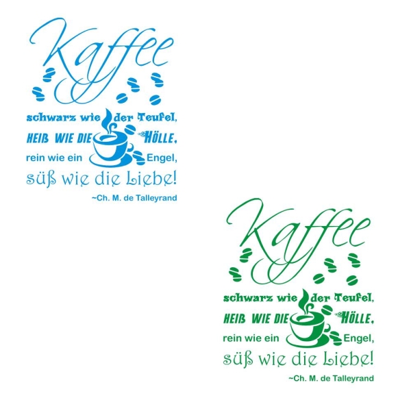 Wandtattoo Kaffee Coffee Wandaufkleber Küche Zitat Lounge W925