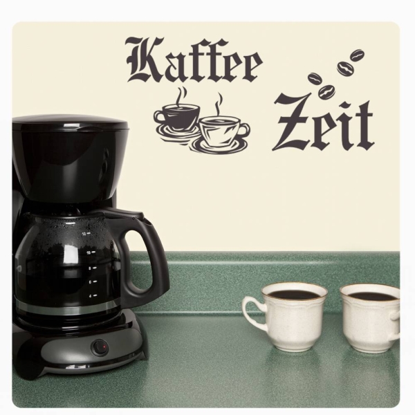 Kaffee Zeit Wandtattoo Wandaufkleber Küche Coffee W970