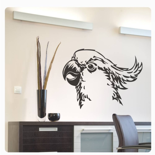 Wandtattoo Kakadu Papagei Vogel Wandaufkleber Wohnzimmer Küche Bad WC W1042