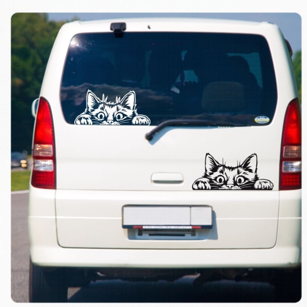 Auto Aufkleber Katze schaut raus Kätzchen Autoaufkleber clickstick A731