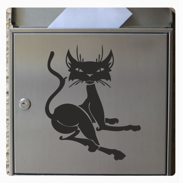 Briefkastenaufkleber Coole Katze Kätzchen Aufkleber B017