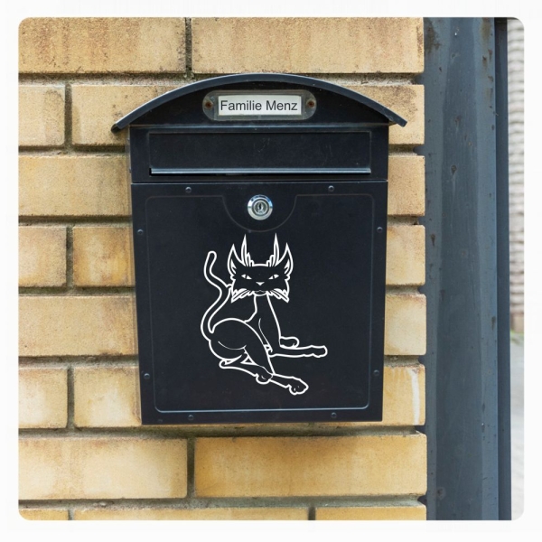 Briefkastenaufkleber Coole Katze Kätzchen Aufkleber B017