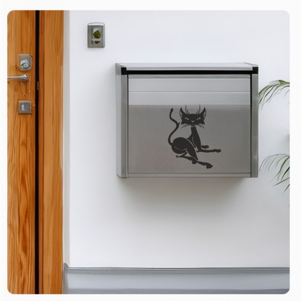 Briefkastenaufkleber Coole Katze Kätzchen Aufkleber B017