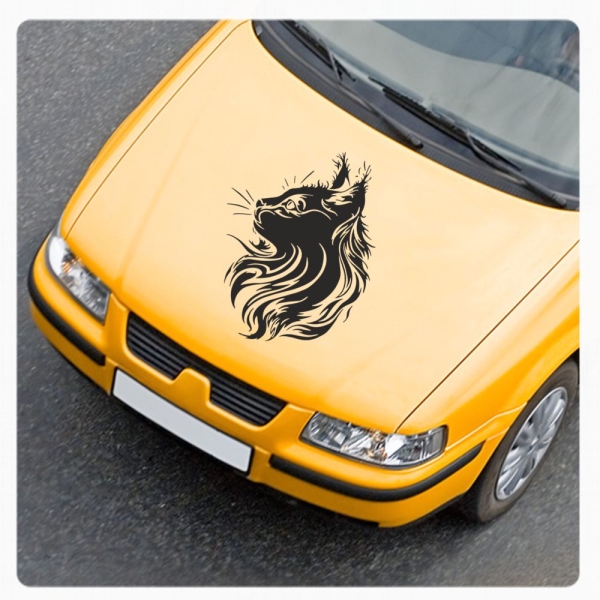Motorhauben Aufkleber Maine Coon Cat Katze Tribal Autoaufkleber Sticker A637