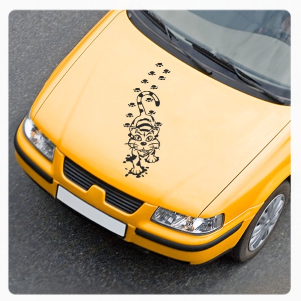 Katze Kleckse Pfoten Autoaufkleber Sticker Motorhauben Aufkleber A2064