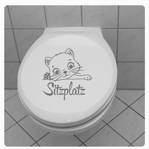 Sitzplatz WC Deckel Katze Aufkleber Wandtattoo Bad Toilettendeckel Klo TDA040