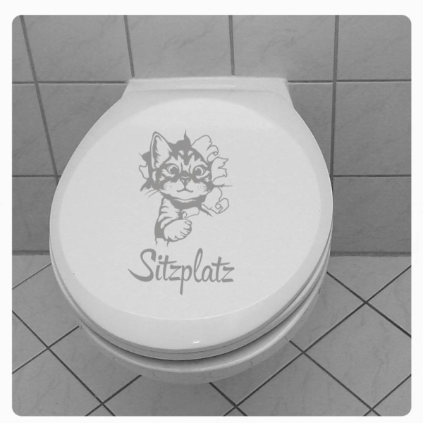 Katze schaut raus  Sitzplatz WC Deckel Aufkleber Bad TDA104