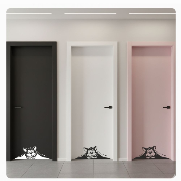 Katze Kätzchen Wandtattoo Türaufkleber Aufkleber Sticker BAD T144