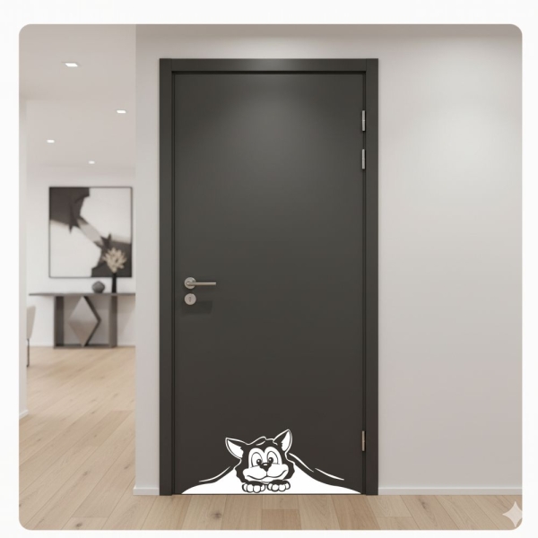 Katze Kätzchen Wandtattoo Türaufkleber Aufkleber Sticker BAD T144