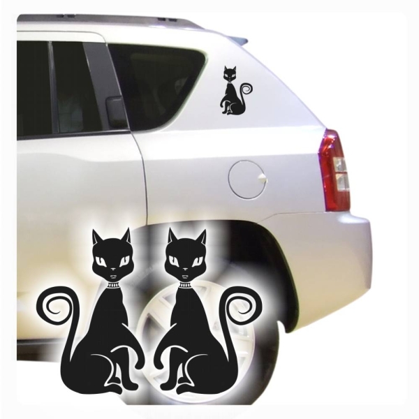Katze Katzen Auto Autoaufkleber Aufkleber Sticker Tattoo  2 er SET A209
