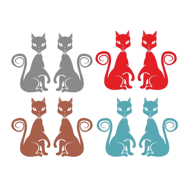 Katze Katzen Auto Autoaufkleber Aufkleber Sticker Tattoo  2 er SET A209