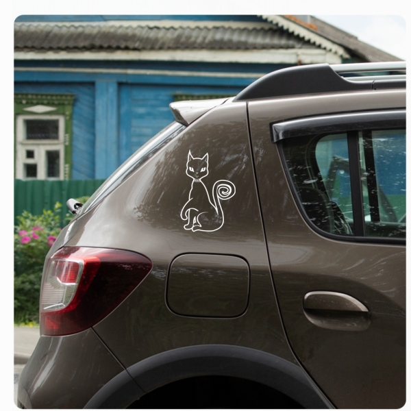 Katze Katzen Auto Autoaufkleber Aufkleber Sticker Tattoo  2 er SET A209