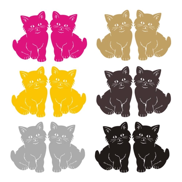 2 Katze Katzen Autoaufkleber Aufkleber Sticker A112