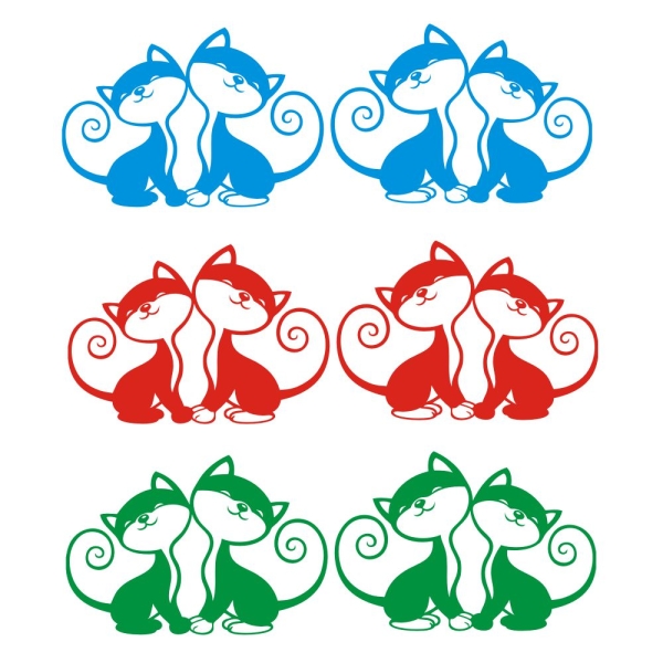 2er SET Katzenliebe Katzen Autoaufkleber Aufkleber Sticker A721