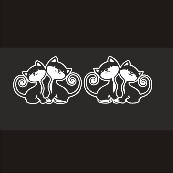 2er SET Katzenliebe Katzen Autoaufkleber Aufkleber Sticker A721