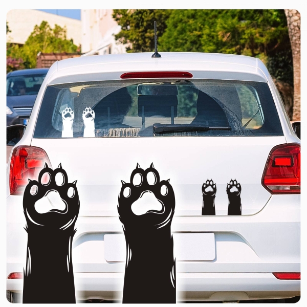 Katzenpfoten Katzen Pfoten 2er SET Kitty Autoaufkleber Auto Aufkleber Sticker A744