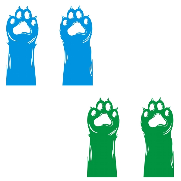 Katzenpfoten Katzen Pfoten 2er SET Kitty Autoaufkleber Auto Aufkleber Sticker A744