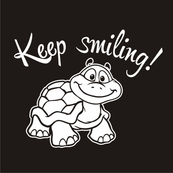 Autoaufkleber Turtle Schildkröte Keep smiling! Aufkleber Sticker A1178
