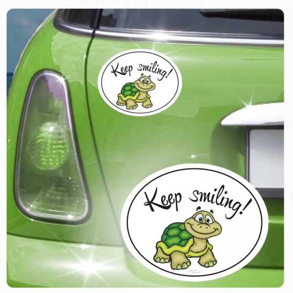 Autoaufkleber Turtle Schildkröte Keep smiling! Auto Aufkleber DA502