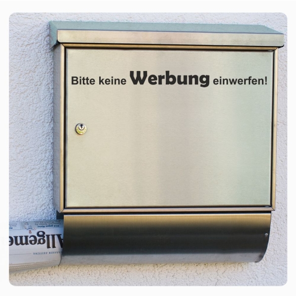 Briefkasten Aufkleber Bitte keine Werbung einwerfen! B013