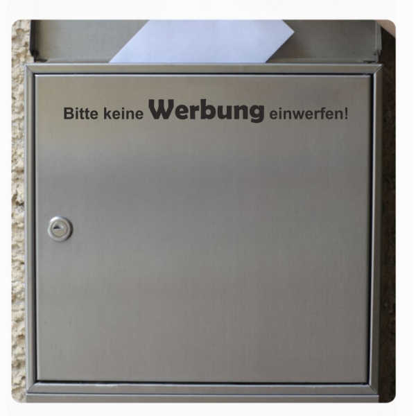 Briefkasten Aufkleber Bitte keine Werbung einwerfen! B013