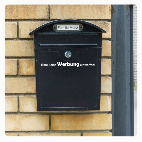 Briefkasten Aufkleber Bitte keine Werbung einwerfen! B013
