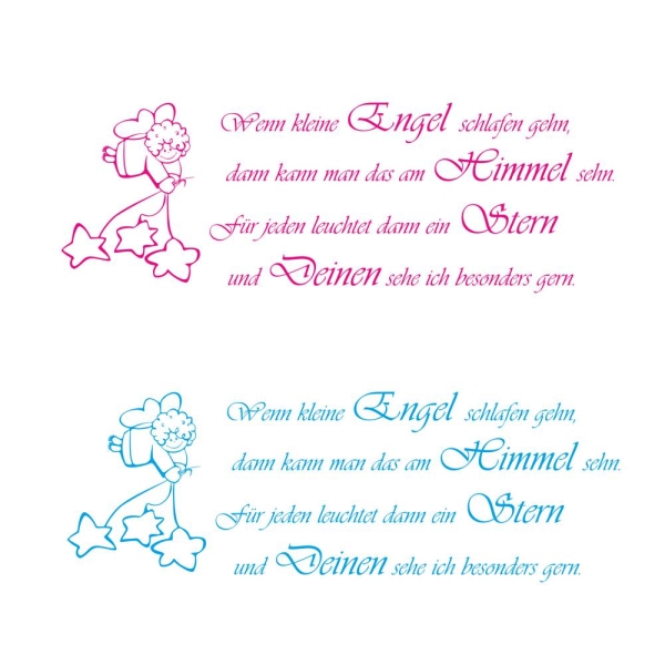 Wenn kleine Engel..Wandtattoo Wandaufkleber Kinderzimmer Aufkleber Sticker W1009