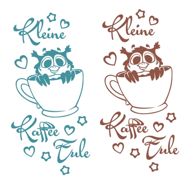 Kleine Kaffee Eule Wandtattoo Coffee Wandaufkleber Küche Wandsticker UHU W510