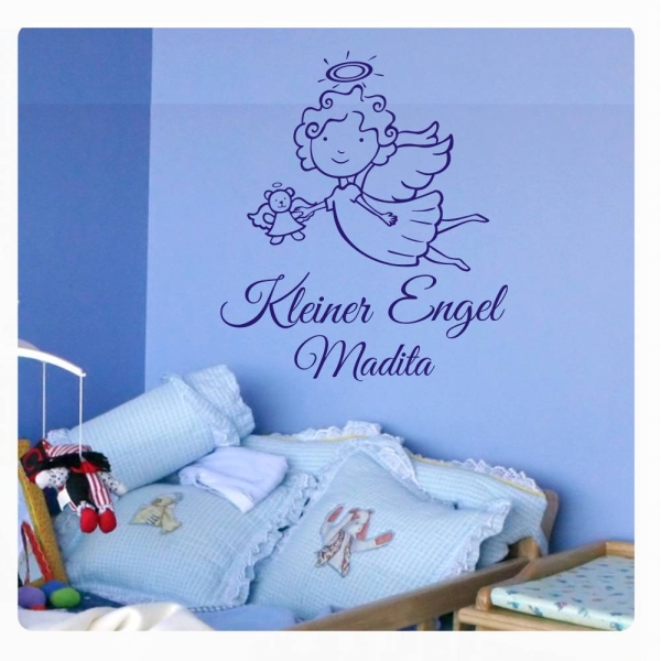 Kleiner Engel Name Wandtattoo Wandaufkleber Kinderzimmer W978