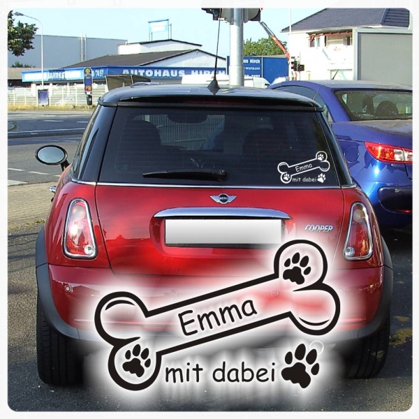 Pfote Name Knochen Auto Aufkleber Hund Auto Aufkleber A1001