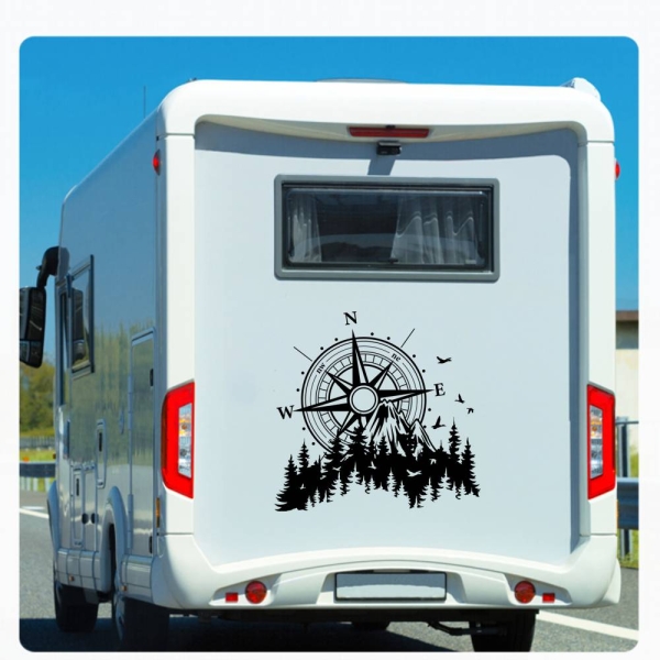 Wohnmobil Aufkleber Aufkleber Kompass Rose Berge Caravan Sticker WoMo269