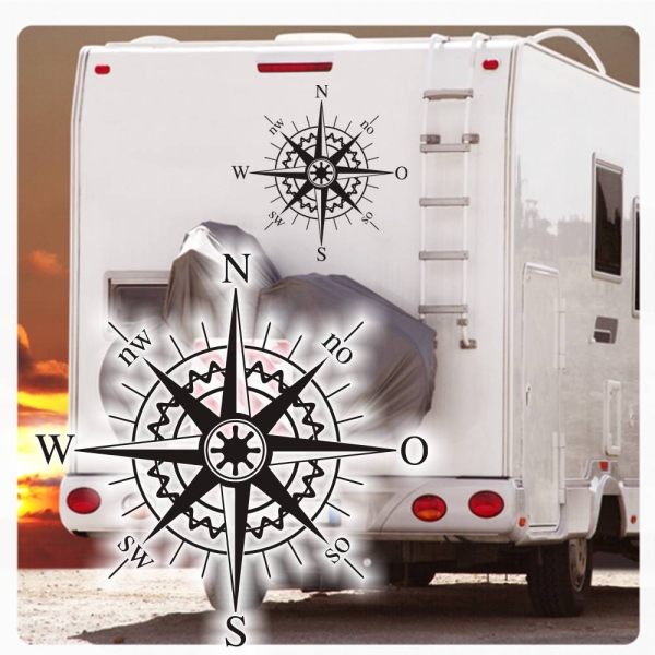 Kompass Rose Compass Wohnmobil Aufkleber Wohnwagen Caravan Wohnwagen Sticker WoMo018