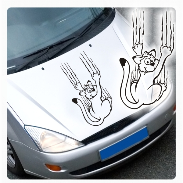 Kratze Katze Autoaufkleber Sticker Motorhauben Aufkleber A2017