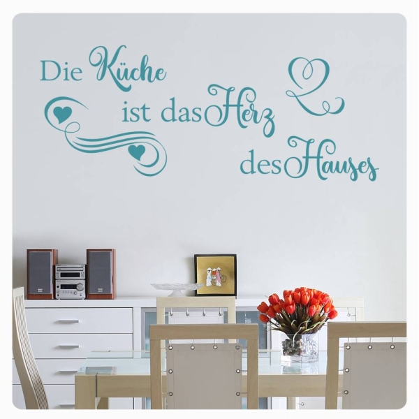 Wandtattoo Die Küche ist das Herz des Hauses Wandaufkleber Kaffee W1022