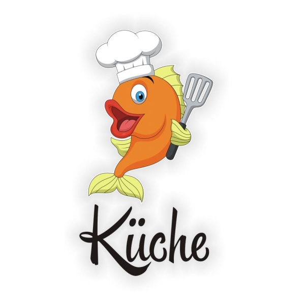 Türaufkleber Fisch Koch Küche Digitaldruck Wandtattoo Türtattoo Sticker DT160