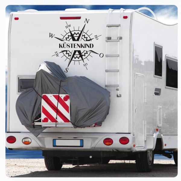 Kompass Rose Compass Küstenkind Wohnmobil Aufkleber Wohnwagen Caravan Wohnwagen Sticker WoMo178