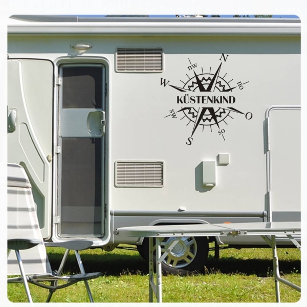 Kompass Rose Compass Küstenkind Wohnmobil Aufkleber Wohnwagen Caravan Wohnwagen Sticker WoMo178