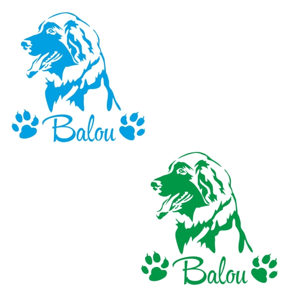 Hundeaufkleber Leonberger Name Autoaufkleber A368