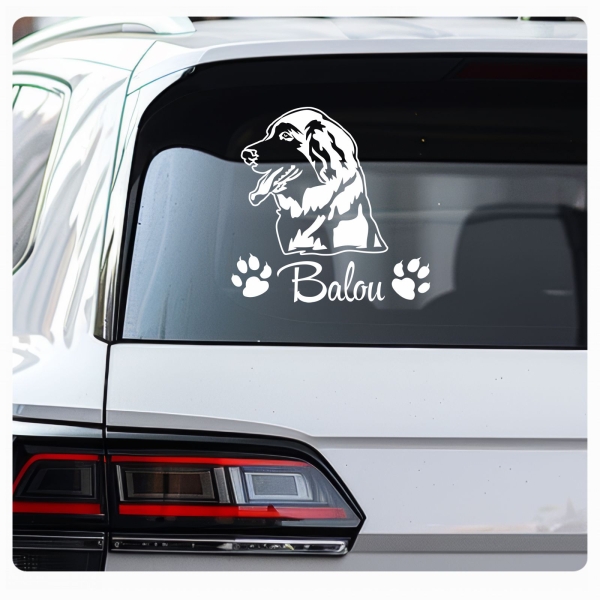Hundeaufkleber Leonberger Name Autoaufkleber A368