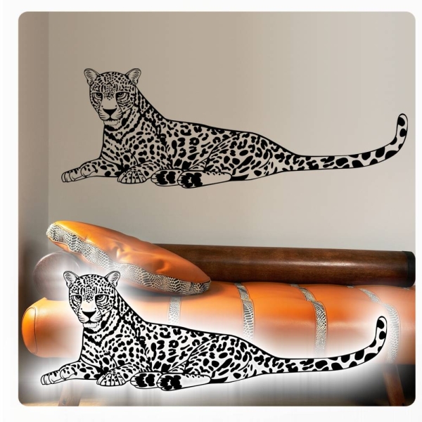 Wandtattoo Leopard Wandaufkleber Afrika Katze Raubkatze W124