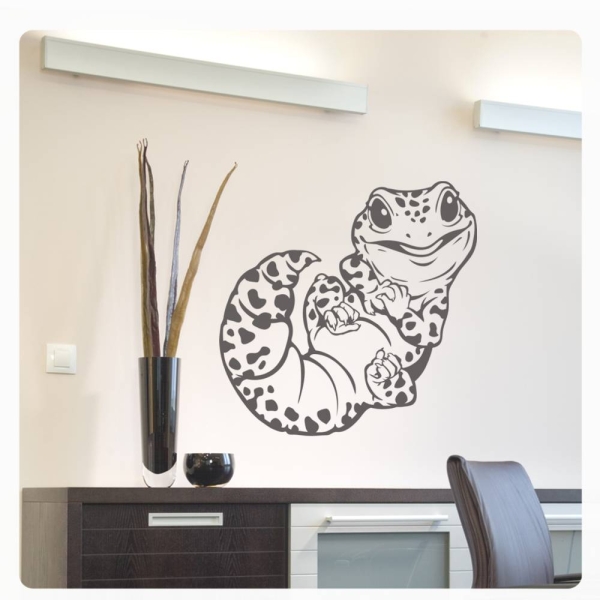 Wandtattoo Leoparden Gecko Gekko Echse Eidechse Wandaufkleber W505