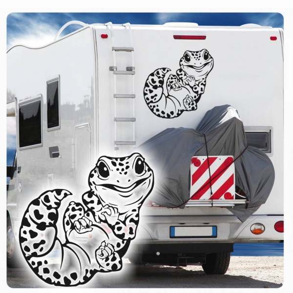 Leoparden Gecko Wohnmobil Aufkleber WoMo Gekko Eidechse Echse Sticker WoMo201