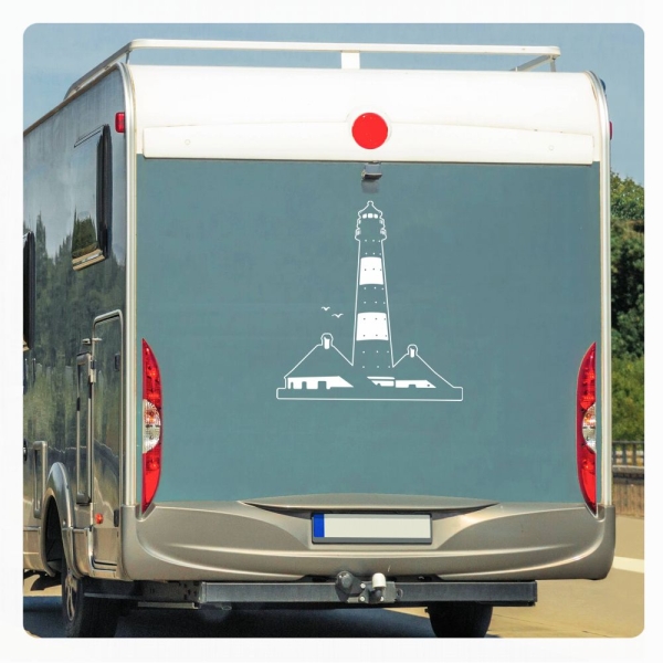 Leuchtturm Westerhever Wohnmobil Aufkleber WoMo Caravan Aufkleber Sticker WoMo223
