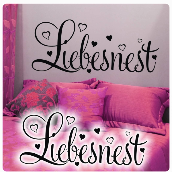 Liebesnest Wandtattoo Wandaufkleber Liebe Schlafzimmer W642