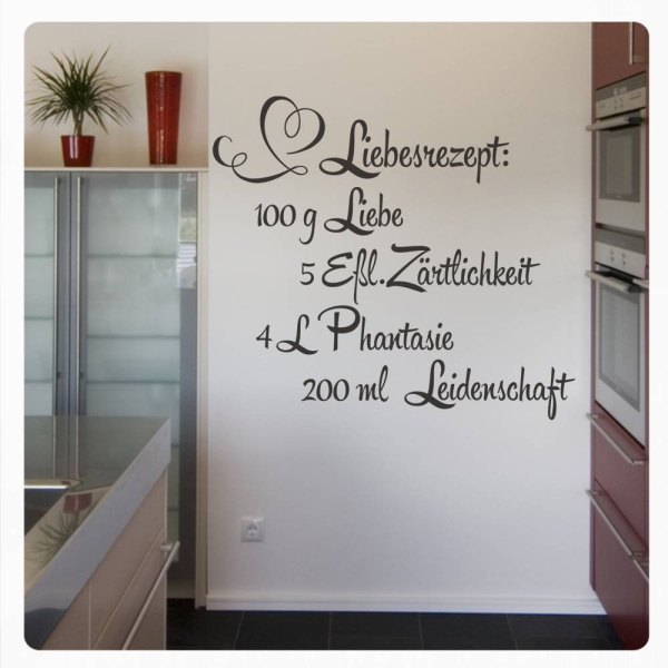 Wandtattoo Liebesrezept Wandaufkleber Liebe Rezept W1302