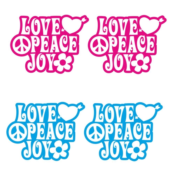 Love Peace Joy Auto Aufkleber Retro Decal Autoaufkleber Sticker 2er SET A855